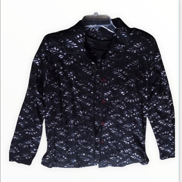 🔴2 Pcs. Black/Silver/Grey Lace Top
